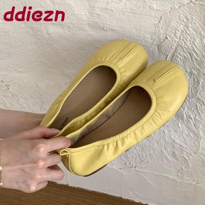 Мода Мода Женские балетки с круглым носком Танцевальная обувь Новинка Лето Весна Женская Обувь с мелким вырезом Женские балетки Обувь слипоны