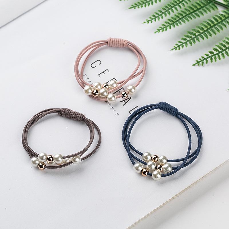 Эластичные резиновые ленточки украшенные жемчугом