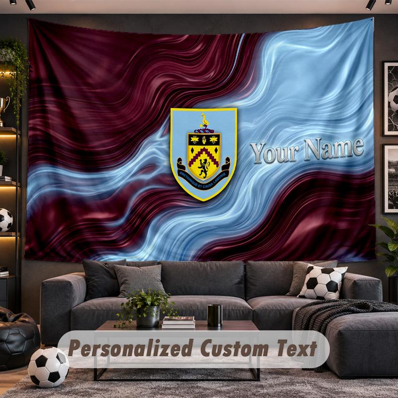 Burnley Football Personalized Tapestry Support Custom Name, Wall Art Home Decoration