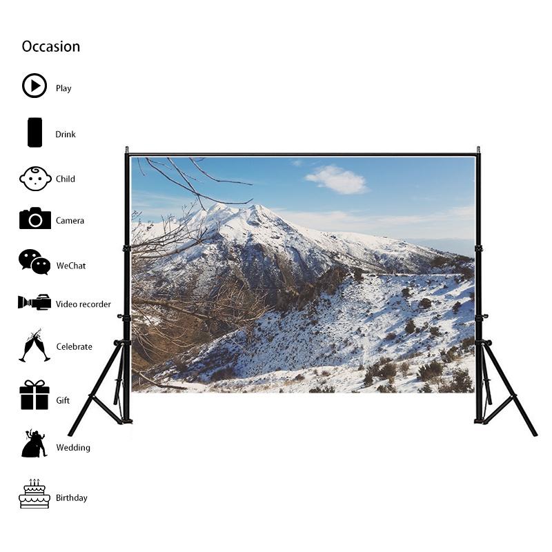 Winter Nature Landscape Photography Background Snow Mountain Forest Studio Photo Backdrops Christmas Theme Living Room Wall Hanging Tapestry Decor