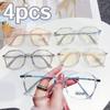 4 шт. Модные круглые очки со сменными линзами, простые прозрачные компьютерные очки, защита от синего света, элегантные очки для женщин и мужчин