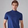 Men's Casual Mock Neck Half High Neck Solid Color Short Sleeve Undershirt