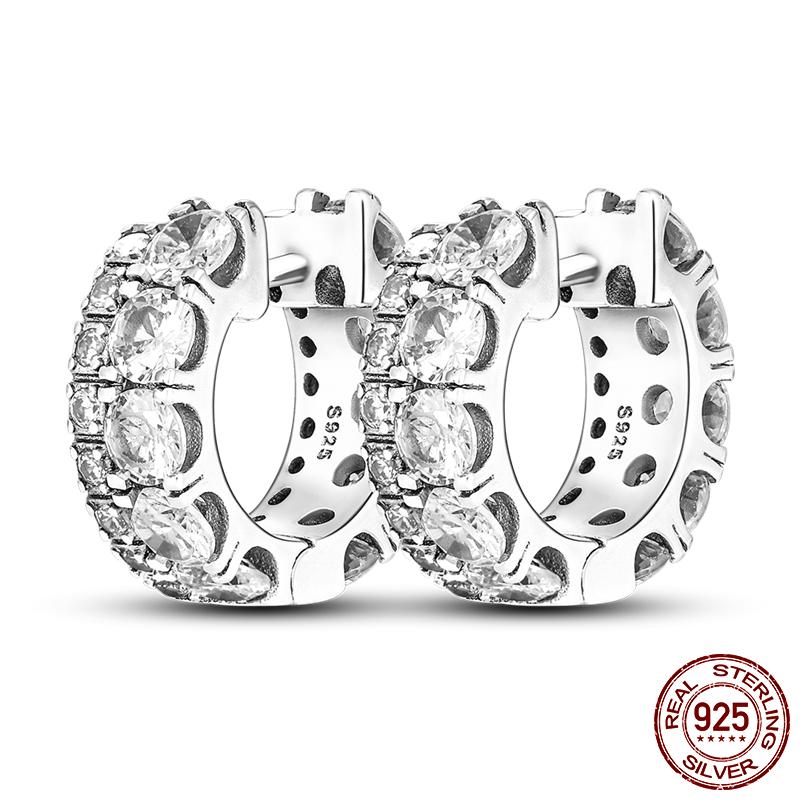 Трендовые новые фиолетовые серьги-кольца в форме буквы U с цирконием серебряного цвета, роскошные серьги для женщин, девушек, женские ювелирные изделия, аксессуары