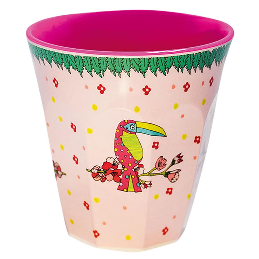 Les Trésors De Lily [R0627] - Melamine Cup 'Saperlipopette' Peach (toucan) - 7. 5x7. 5cm