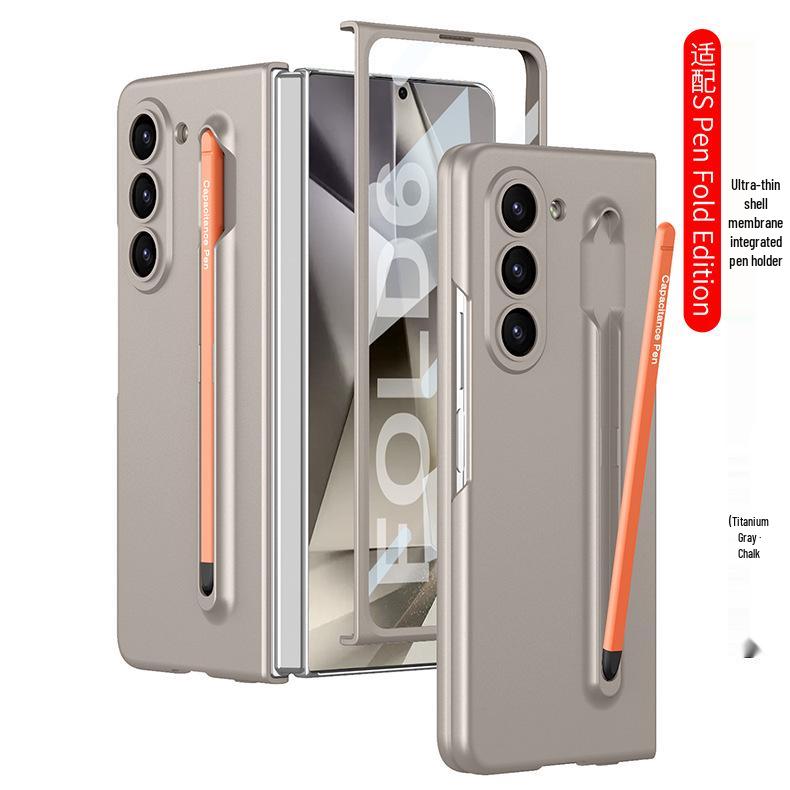 Ультратонкий матовый чехол для телефона Samsung Z Fold6 со слотом для стилуса - Защитная крышка однотонная
