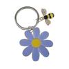 Женский брелок для ключей с цветком и пчелой, брелок с блестящими стразами, инкрустированный, небольшого размера, брелок для сумочки, аксессуары