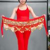 Velvet Belly Dance Waist Chain with Coin Lace-up Lightweight Women Dancing Waist Belt Dancer Accessories