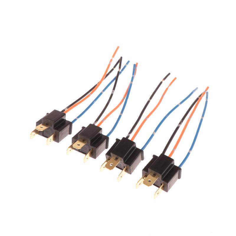 2/4PCS Car Headlight Fog Lamp Male Adapter Socket Wiring Harness H4 Bulb Socket Male Adapter Connector