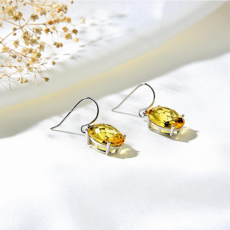 S925 Серебро Инкрустация Драгоценными Камнями Темперамент Простой Женский Комплект Ювелирных Изделий Цвет Серьги С Кристаллами Кольцо Ожерелье Ювелирные Изделия