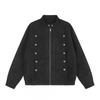 Unisex Oversized PU Jacket Black Stand Collar Zipper Casual Outerwear Fall 2026