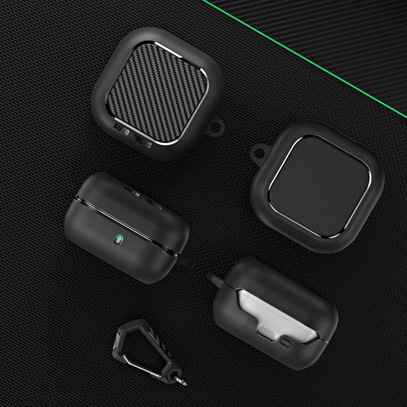 Чехол Buds 4 Pro с текстурой углеродного волокна Чехол-крышка для наушников Samsung Galaxy Buds 3 FE 4 Pro с брелоком Ударопрочный зарядный кейс для наушников