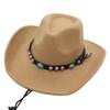 Minority Top Hat Western Cowboy Hat Turquoise Jazz Hat Guozhuang Dance Felt Hat Sun Hat Men And Women