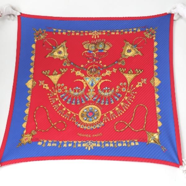 HERMES PleatedCarre papules des sables Desert accessories scarf Pleated scarf Used