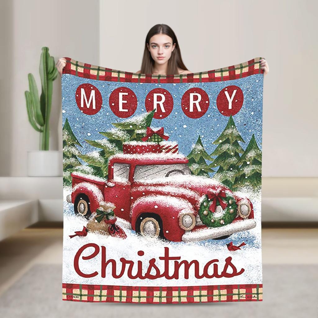 Рождественский плед для собаки и кошки флисовый весенне-осенний нордический с надписью "Счастливого Рождества" и "С Новым годом" тонкий плед для дома офиса покрывало