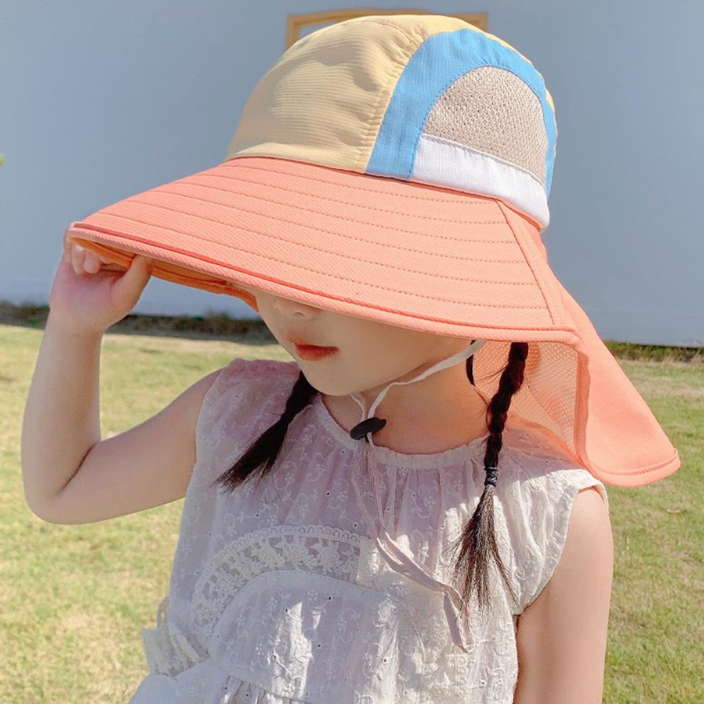 UV Protection Baby Fisherman Cap Sunscreen Wide Brim Bucket Hat Fashion Kids Sun Hat  Girls