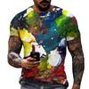 Fashion Joint Graffiti Art Men's T-shirt Hip Hop Casual Harajuku Printed Tees New Personality Trend Round Neck Color Tops