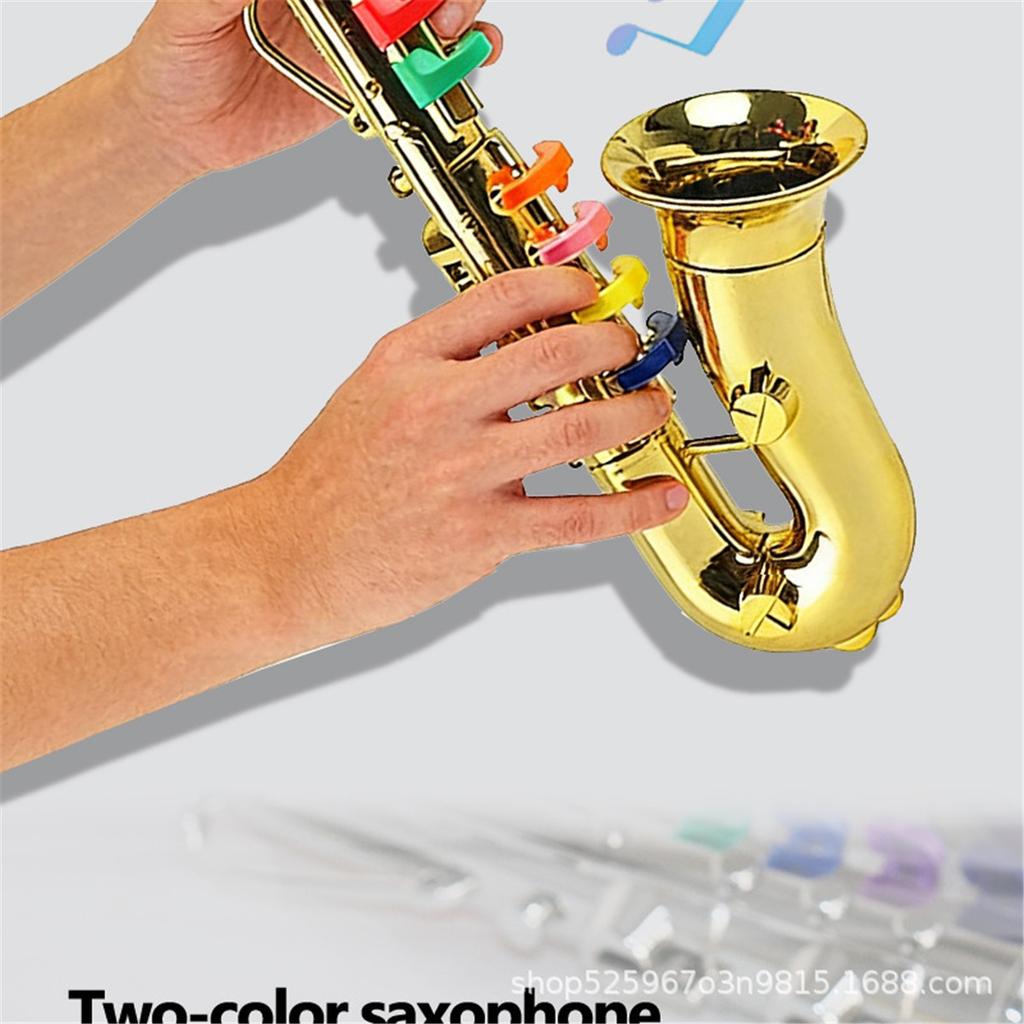 Simulation Musical Saxophone Toy for Kids French Horn Trumpet Flute Horn Stage Performance Prop Musical Instrument Model