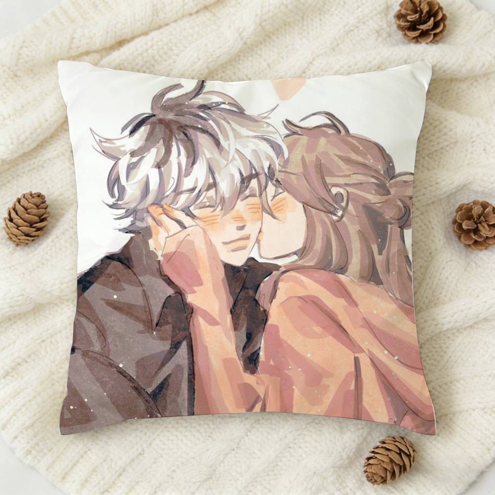 New C-Cherry Crush Anime Double-Sided Printed Square Decorative Cushion Cover For Sofa Living Room Home Decor