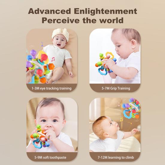 Baby Grasping Ball Developmental Montessori Toys for 0-6 45455 Months BPA Free Sensory