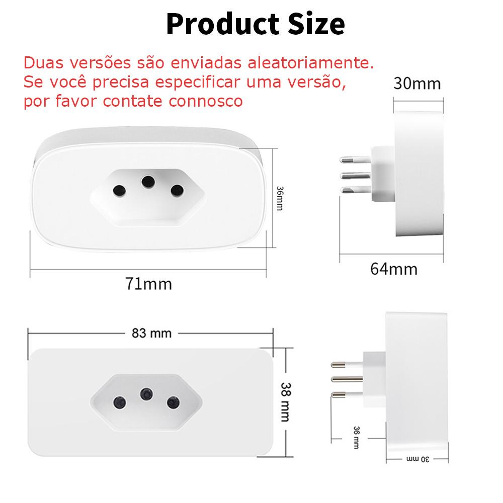 Tuya Wifi Smart Brazil Plug 16a Smart Life App Zigbee Smart Socket With Power Monitor Brazil Outlets Voice For Google Home Alexa