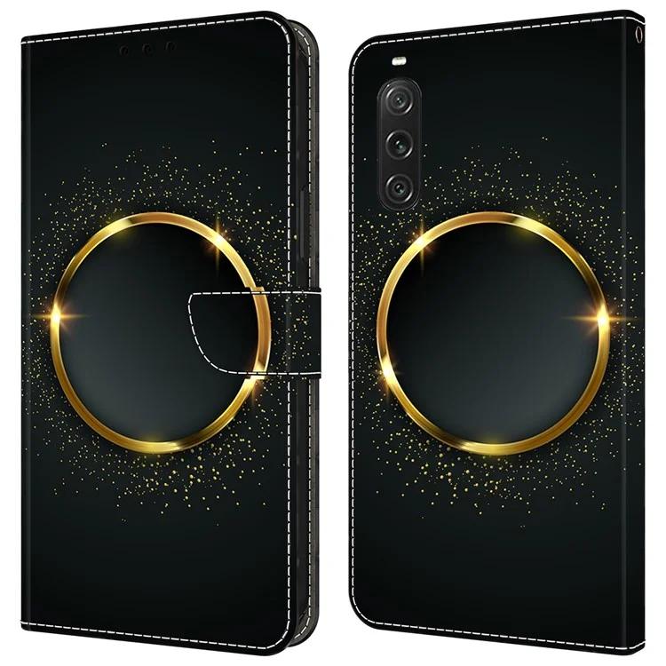 For Sony Xperia 10 V Wallet Phone Case Pattern Printing PU Leather Flip Cover - Flower Vine