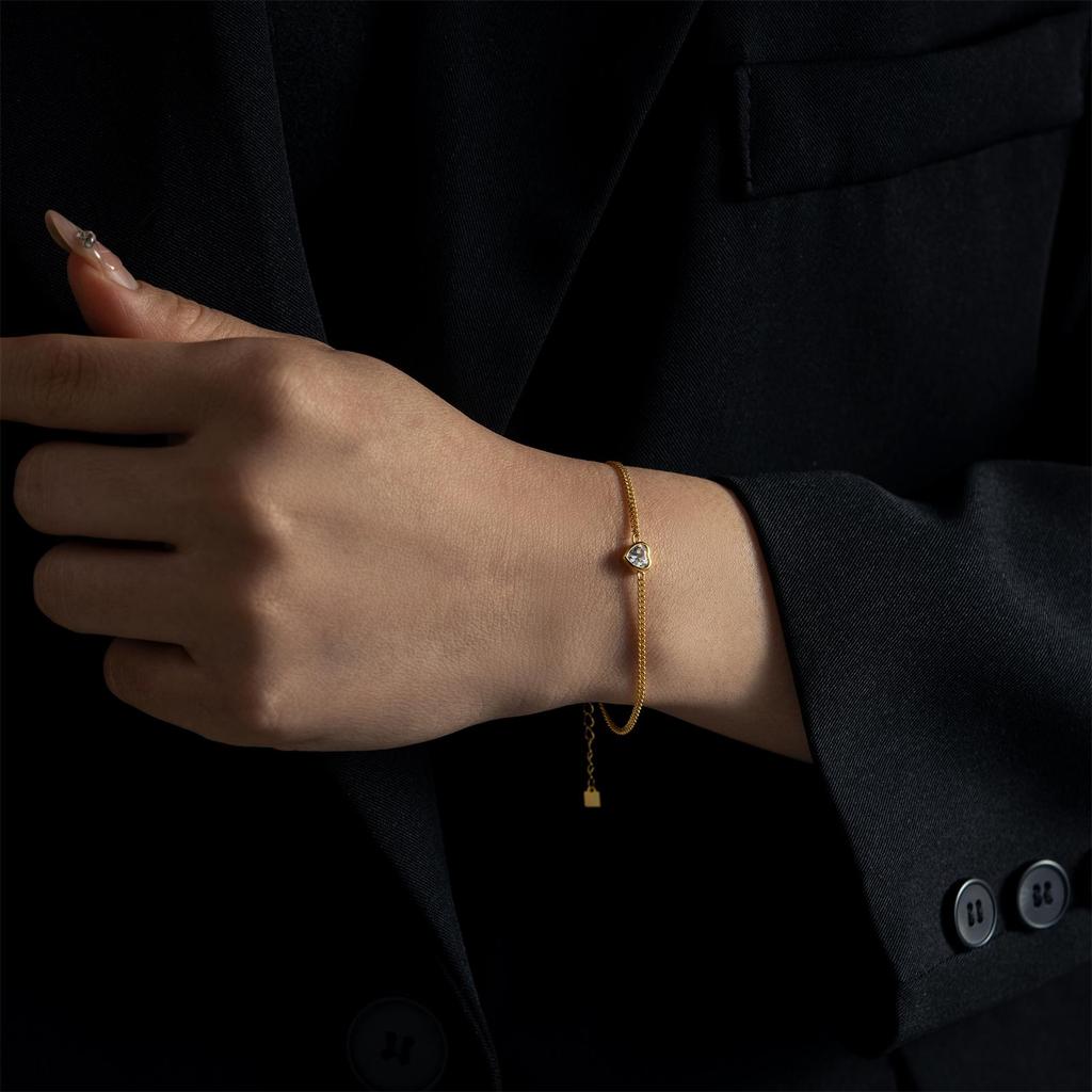 ANDYWEN Женский браслет из стерлингового серебра 925 пробы с цирконием и сердечком, роскошный браслет премиум-класса 2024, подарок на день Святого Валентина для мамы