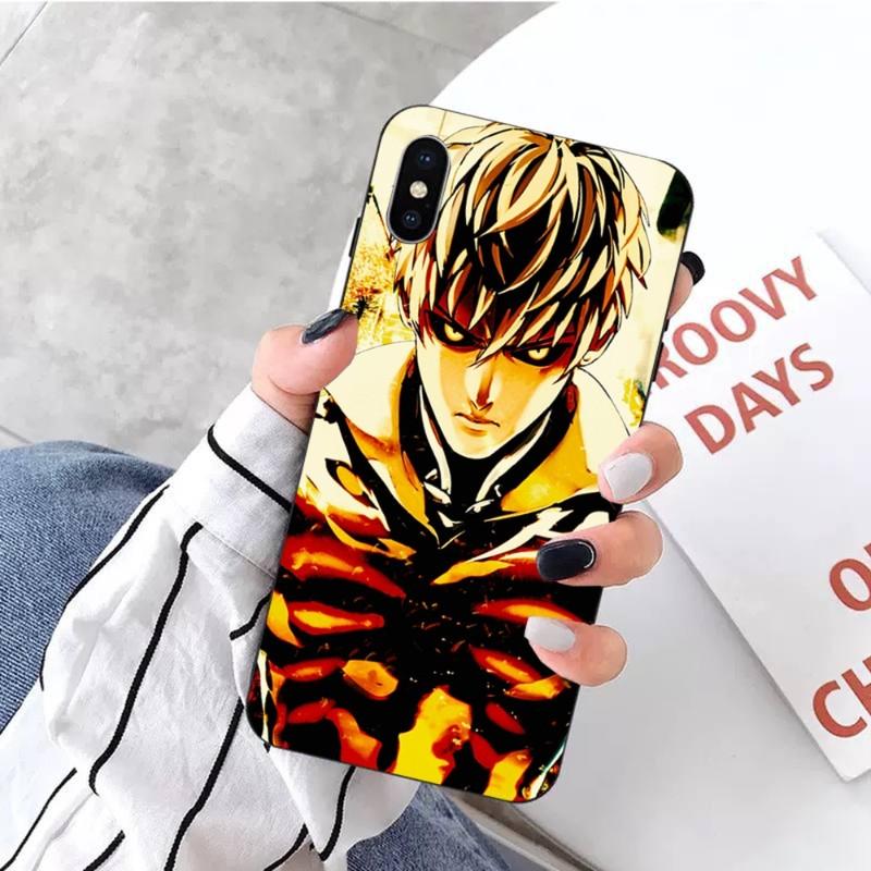 Чехол для телефона One Punch Man Genos для iPhone 14 13 12 11 XS X 8 7 6 Plus Mini Pro Max SE 2022, мягкий черный чехол для телефона