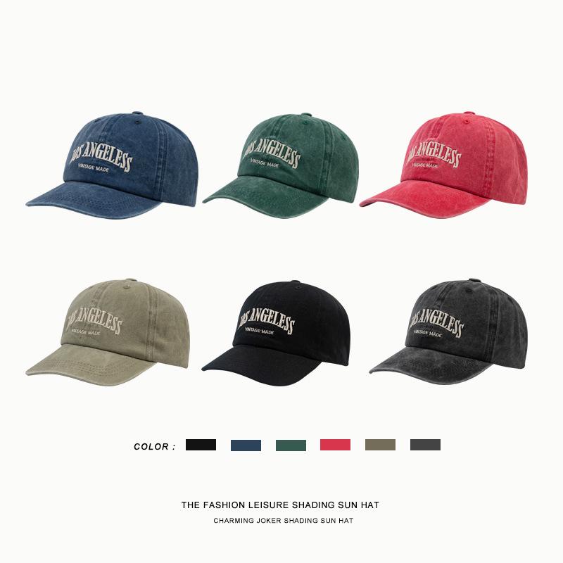 Корейская модная ретро джинсовая бейсболка с вышивкой и эффектом потертости - Летняя унисекс шляпа от солнца