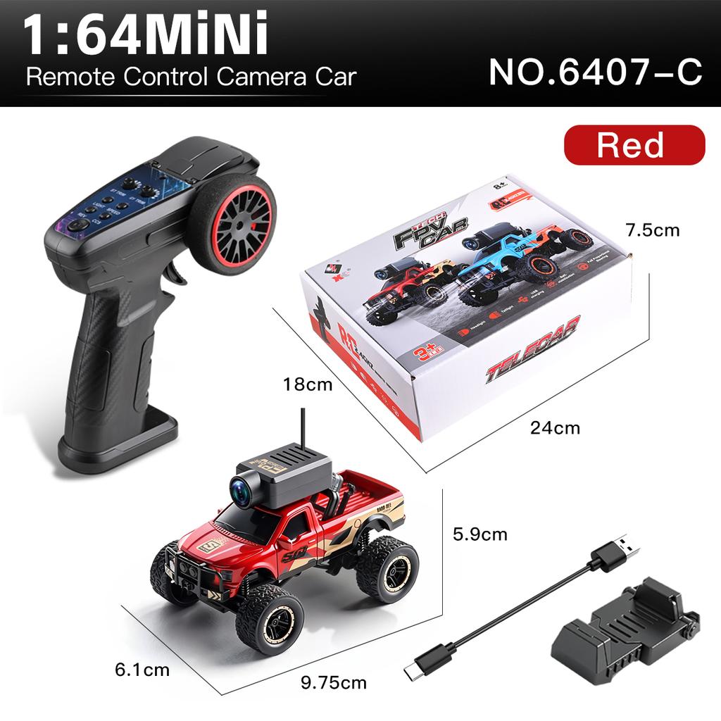 AAXU1 WLtoys 6407 1:Мини-модель радиоуправляемой машинки в масштабе 1:64 с пультом дистанционного управления и WiFi-приложением для управления камерой с рабочего стола