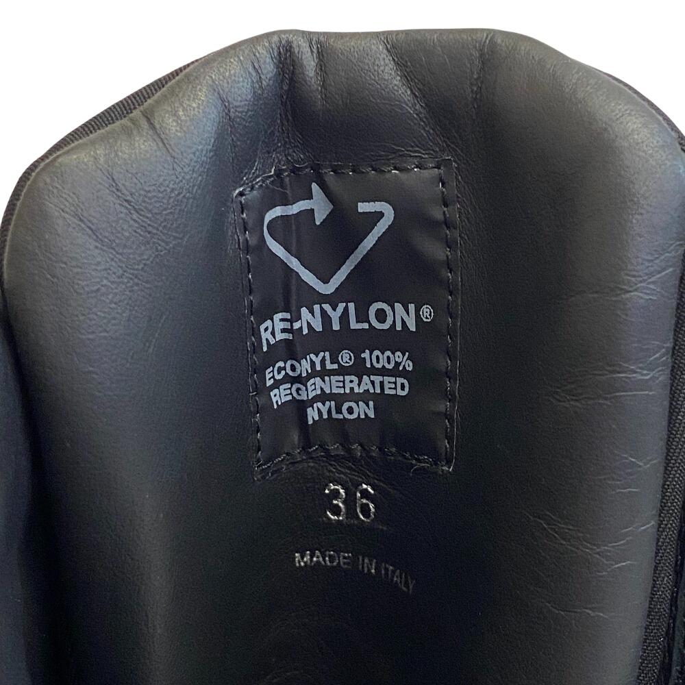 PRADA short boots lace up Triangle logo Re-Nylon Nylon boots black Nylon Women Used