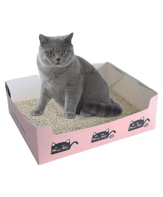 S.fields.inc Туалет для кошек одноразовый набор из 5 штук Бумага картон водонепроницаемый Предотвращение стихийных бедствий Эвакуация Путешествия Кошка Портативный Складной (розовый)