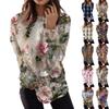 Women's Fashion Casual Long Sleeve Floral Print Round Neck Top
