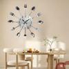 3D Spoon Fork Wall Clock Modern Metal Clock Room Home Decoration Decorative Horloge  Restaurant
