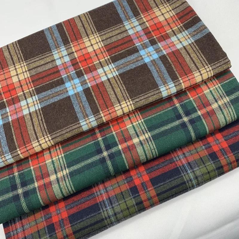 Окрашенная пряжа мягкая утолщенная шлифованная шерстяная клетчатая ткань JK Clothing рубашка юбка куртка брюки клетчатая ткань DIY швейная одежда ткани