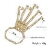 New Jewelry Fashion Personality Punk Skull Hand Bone Wild Five-Finger Ring Bracelet Adjustable One Chain