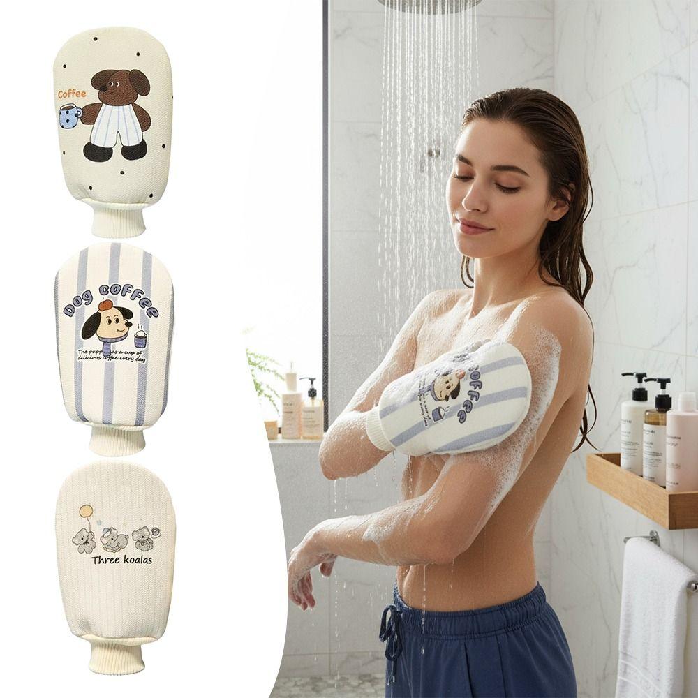 2-in-1 Bath Towel Mud Removal Bathing Cleaning Gloves Creative Bath Flower  Bathroom Spa