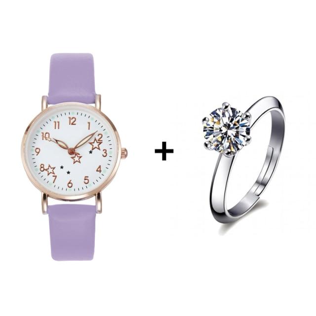 New Watch Women Simple Classic Fashion Small Dial Women's Watches Leather Strap Quartz Clock Wrist Watches Gift