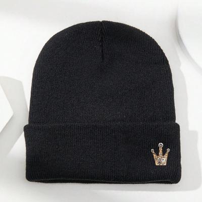 1 шт. шапка-бини с короной, унисекс, эластичная, легкая, уличная одежда, теплая защита от холода, осенне-зимняя шапка-череп для повседневной носки на улице