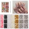 12 наборов смешанных размеров, пол-лица, жемчужные стразы, 6 наборов, применяемые к одежде, обуви, шляпам, украшениям для ногтей