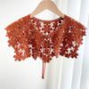 Korean Style Floral Lace Cotton Bolero Shawl for Women - Spring & Summer Tie Shoulder Cover-Up Scarf
