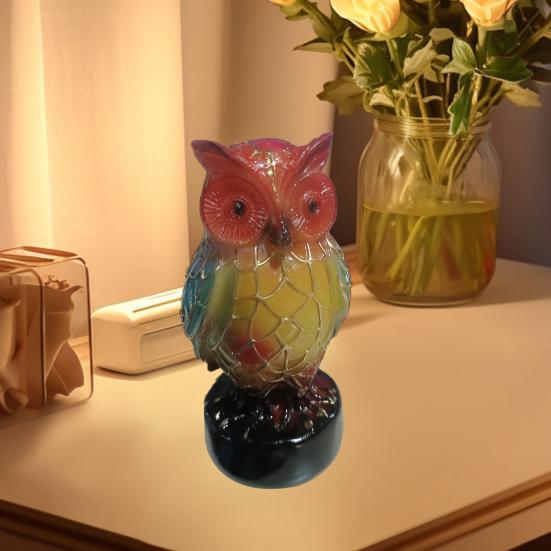 Painted Resin Animal Table Lamp Wild Animal Sculpture Stained Resin Lamp Colorful Night Light Decoration for Bedroom Living Room Christmas Gifts