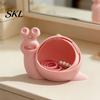 Clutter Storage Container Cute Snail Box, 3D Printed Novelty Ornament, Trinket Small Jewelry Box Holder with Lid, Fun Desk Organizer for Hair Ties