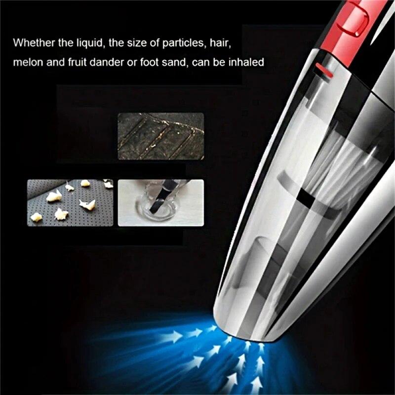 Portable Car Wireless Vacuum Cleaner Powerful Suction Rechargeable Handheld Vacuum Cleaner Quick Charge for Car Home Pet Hair