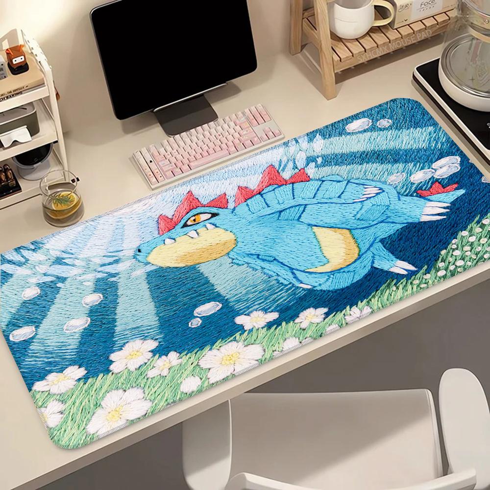 Anime Mouse Pad 900x400 Gaming Accessories Carpet Gamer Keyboard Desk Mat P Feraligatr NonSlip Laptop Notebook Mousepad