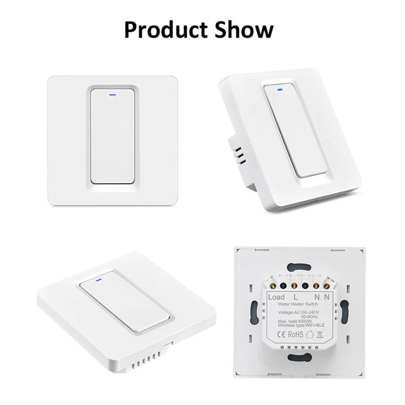 LangYeao for Tuya Zigbee 20A/40A Smart Boiler Water Heater Wall Switch Retro Style 240V Max Compatible with Alexa Google Home