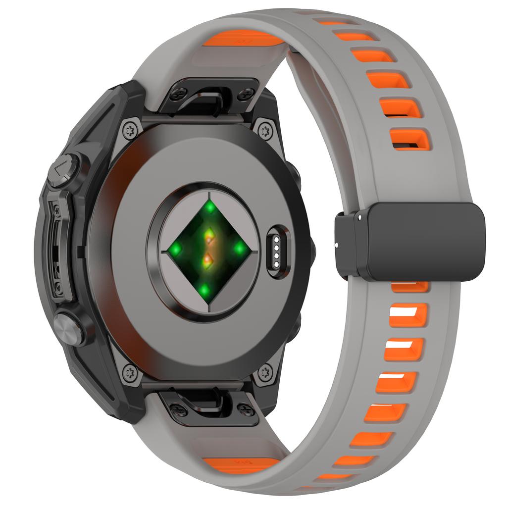 Ремешок для часов 20 мм для Garmin Fenix 8 43 мм/Descent MK3i/Fenix 7S Дышащий силиконовый ремешок с магнитной складной застежкой