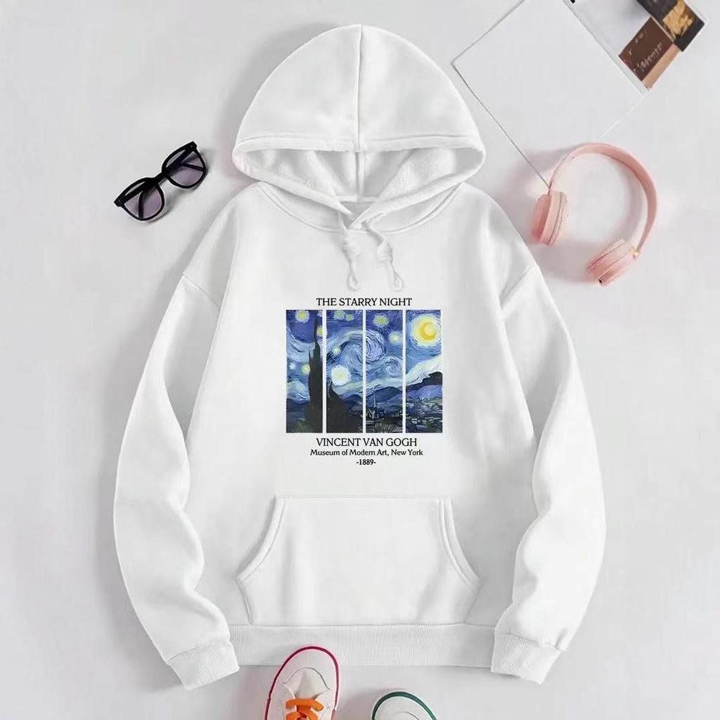 Magic Graphics Velvet Hoodie - European & American Style, Casual Fashion, Long Sleeve Pullover Sweatshirt