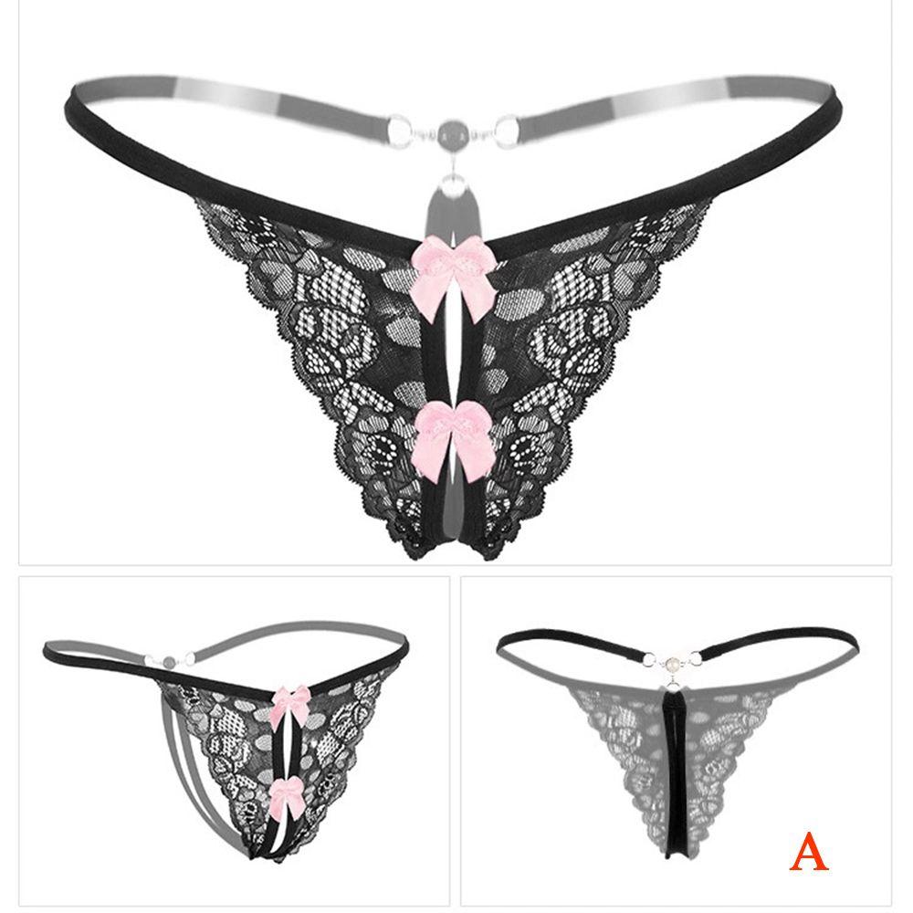 Hot Young Girls Thong Embroidery Lace Hollow Massage Panties Underwear T-back Panties Lingerie