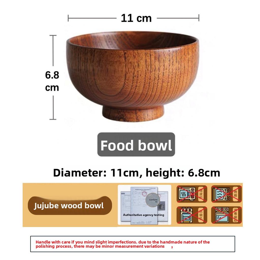 Sanchuang Bowl Household Japanese Tableware, Thickened Anti-scalding Instant Noodles, Chinese Wooden Bowl Large Soup Bowl