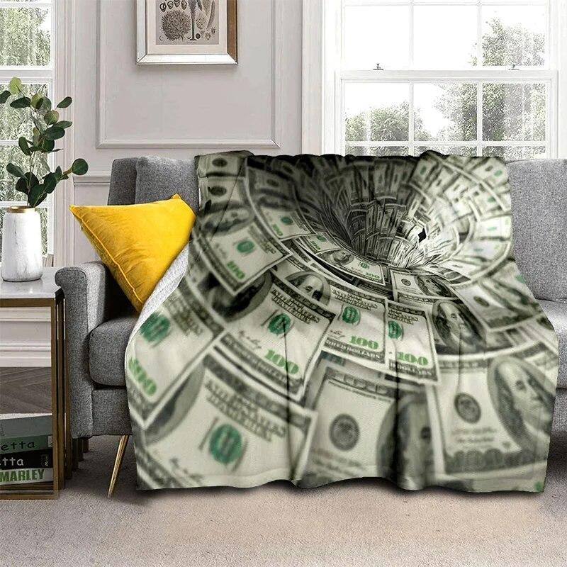 Богатое 3D одеяло с узором в долларах и евро, мягкое одеяло для дома, спальни, кровати, дивана, пикника, путешествия, офиса, одеяло, детское одеяло